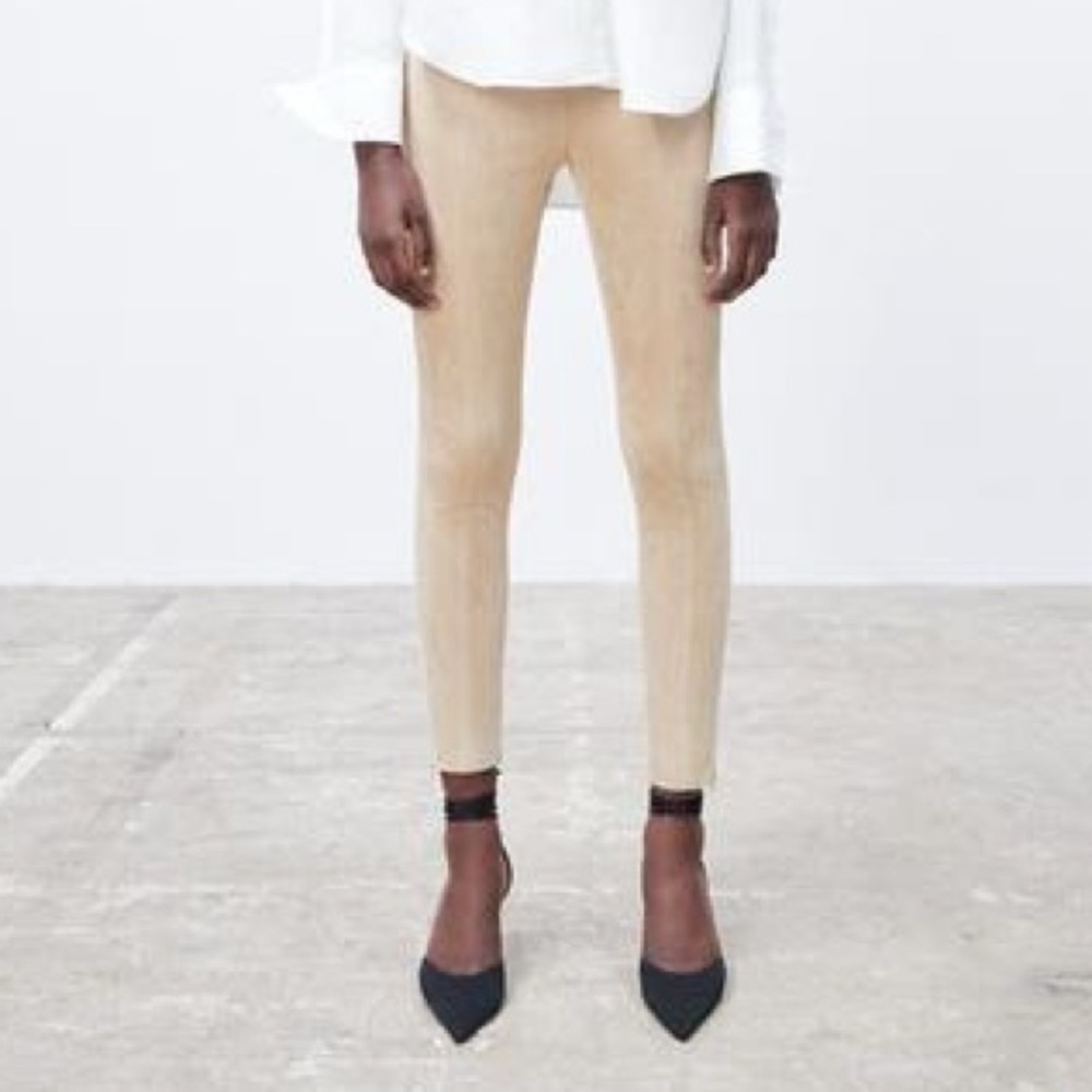 ZARA Elegant Tan Women's Faux Leggings